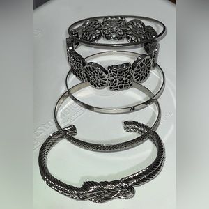 Silver tone bracelets